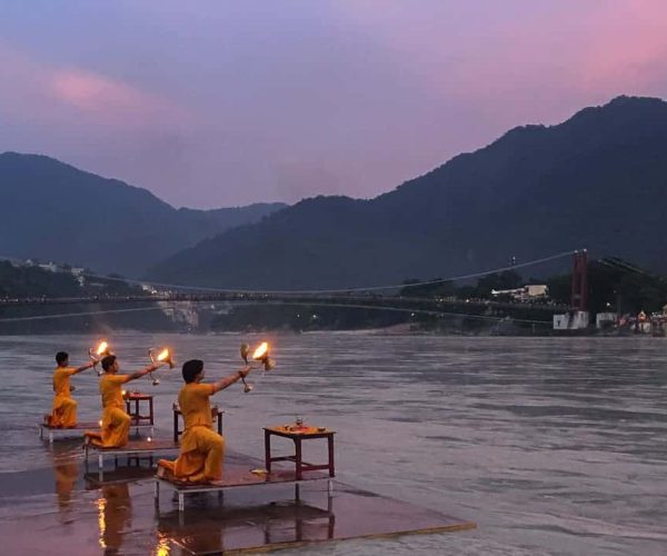 Yoga and Cultural Retreat India ganga aarti ram jhula rishikesh